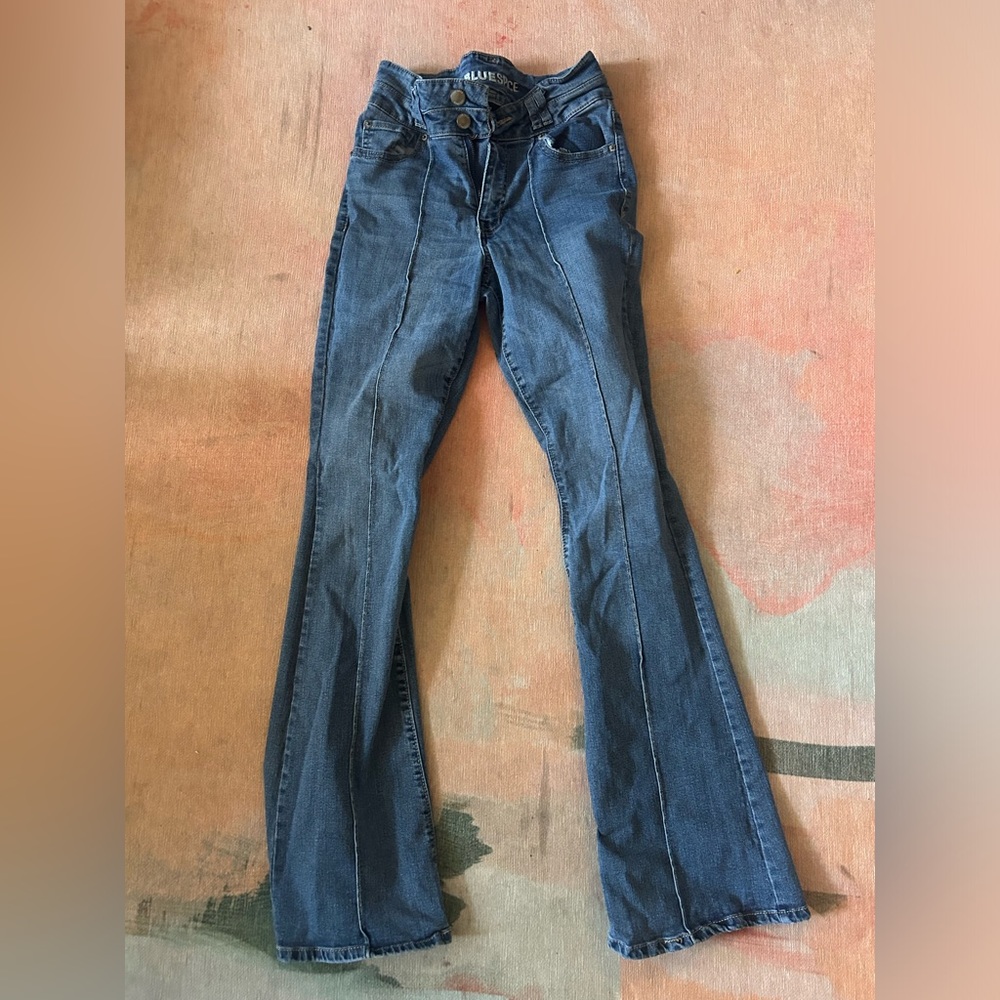 Blue High-Waisted Flair Denim